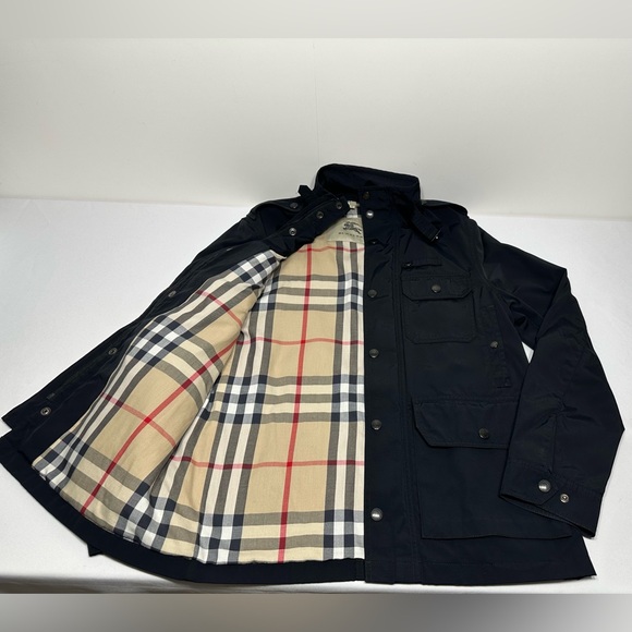 Burberry London Men's L Black Full Zip Nova Check Lined Military Field Jacket - Picture 1 of 13